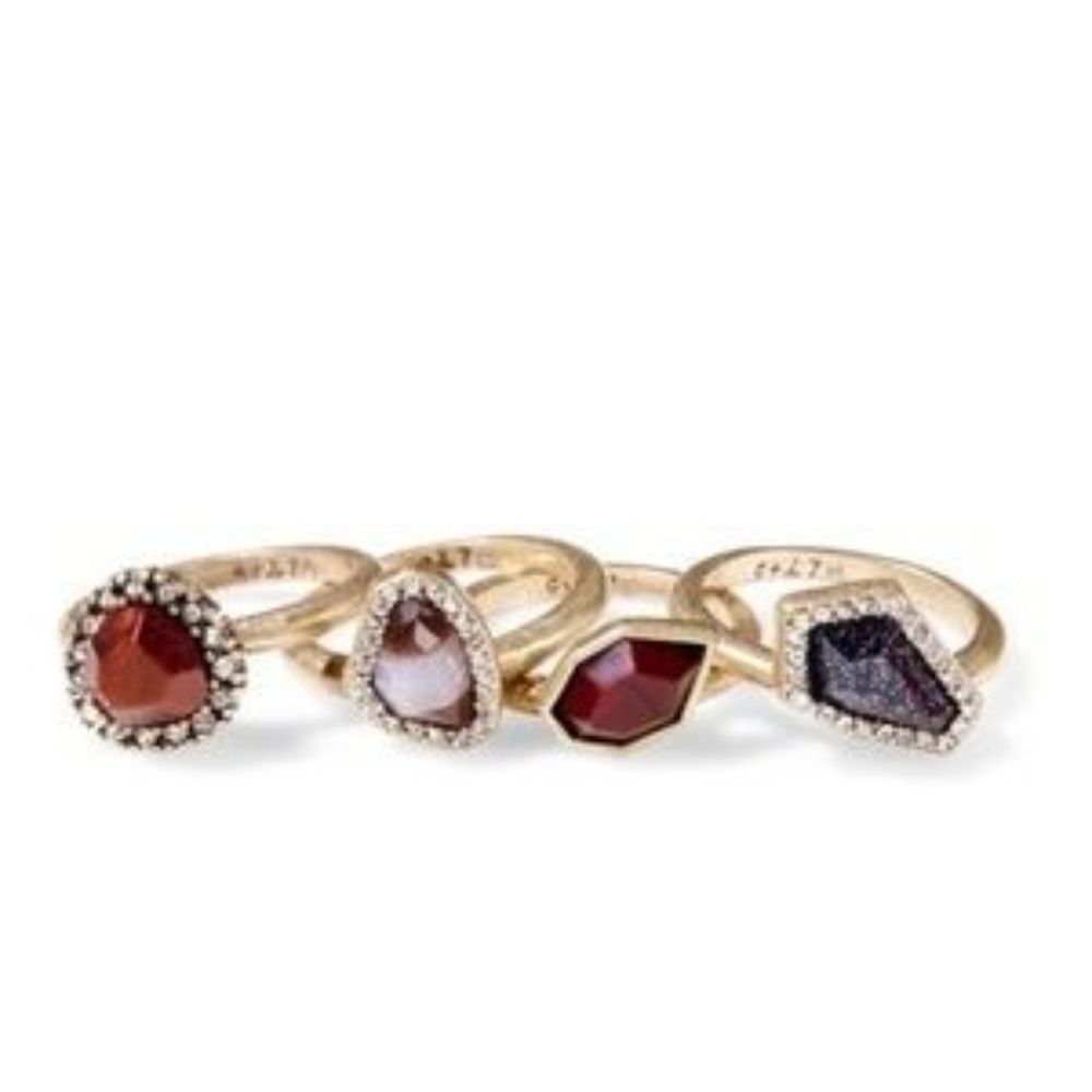 REBEL CRYSTAL STACKABLE RINGS (SIZE:8 & 7)
